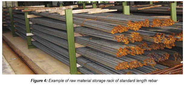 Engineering figure: figure 4 example of raw material storage rack of standard length rebar