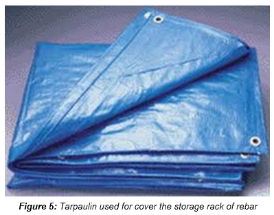 Engineering figure: figure 5 tarpaulin used for cover the storage rack of rebar