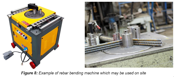 Engineering figure: figure 8 example of rebar bending machine which may be used on site