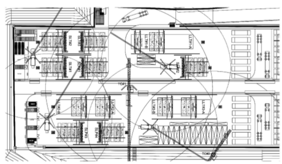 Engineering figure: figure 2 concreting equipment layout concrete pump